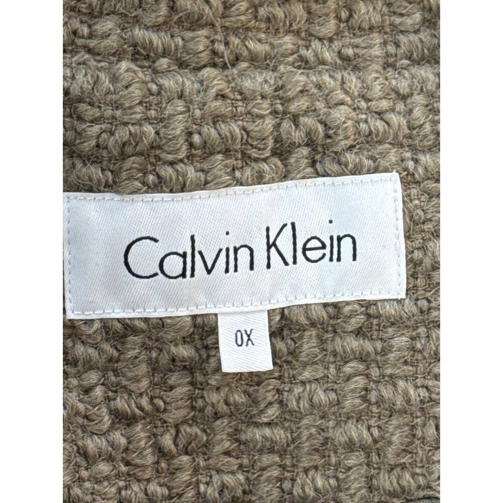 Women’s Calvin Klein Double Breasted Brown Wool Blend Belted Coat Size Small - Picture 13 of 16